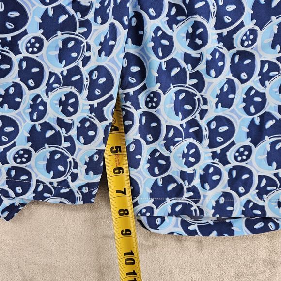 Peter Millar Seaside Swim Trunks Size medium Blue Sand dollar Print Mesh Liner - Picture 5 of 7